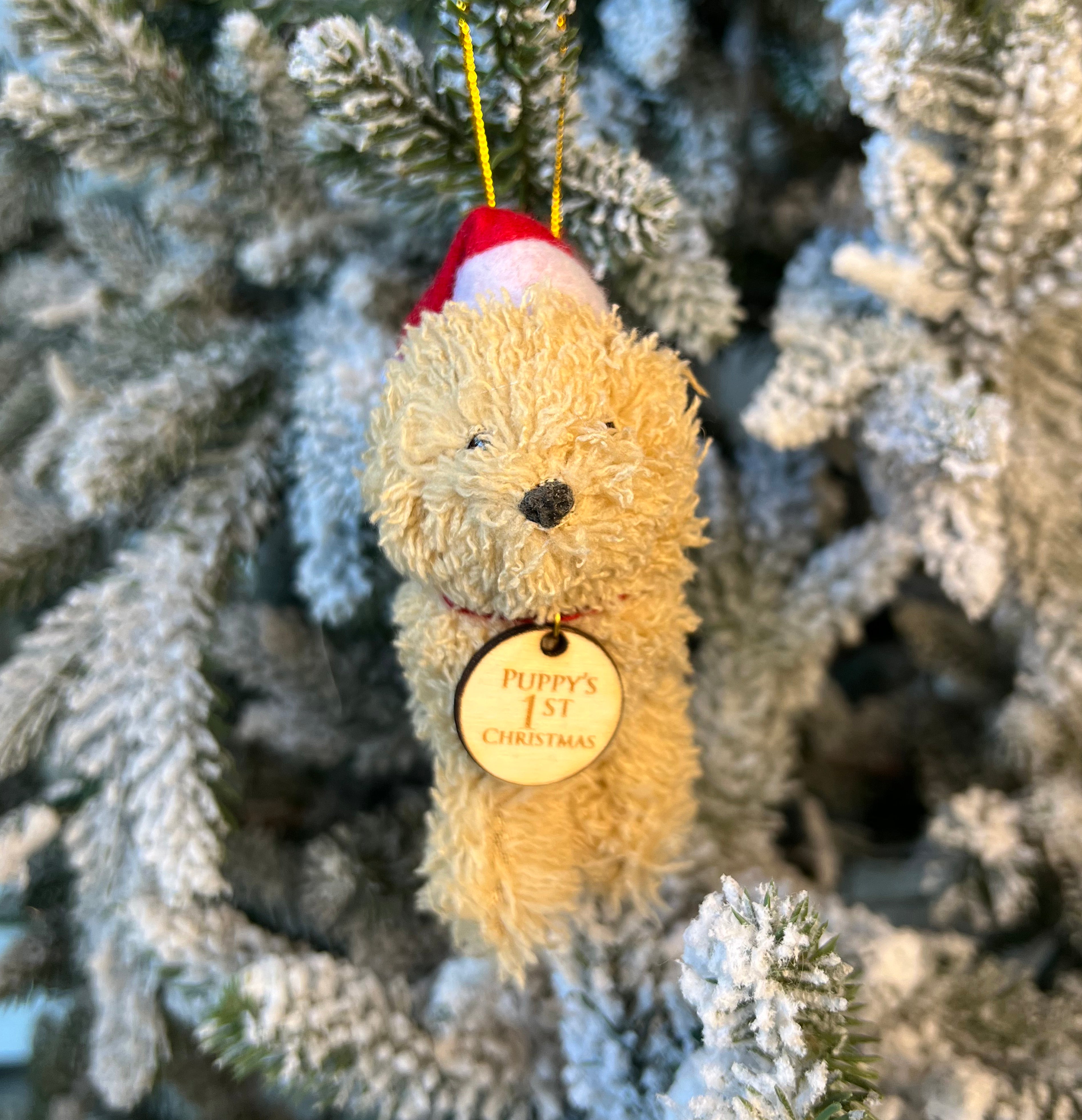 Puppy's First Christmas Doodle Dog Ornament