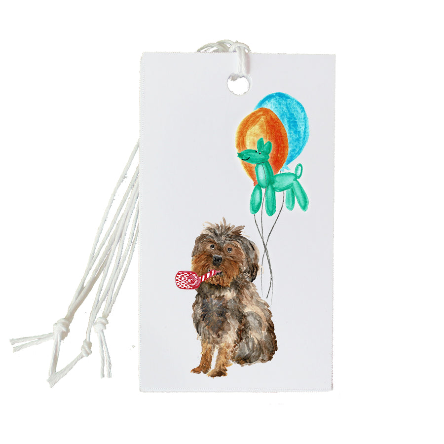 Set of 4 Pup's Party Gift Tags Matching Original Art Wrapping Paper