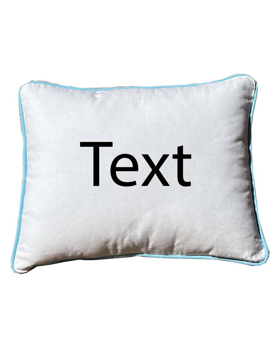 Custom Rectangular White Pillow with Piping