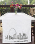 Vintage Saint Louis Skyline Table Runner