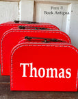 Personalized Red Cardboard Suitcases