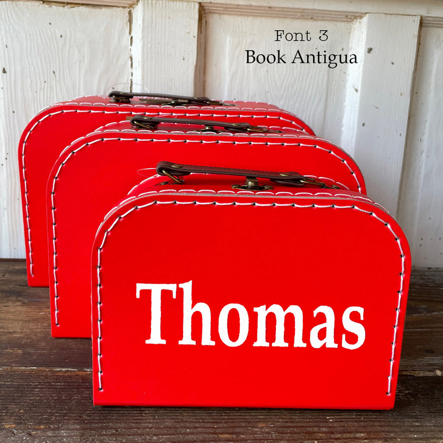 Personalized Red Cardboard Suitcases