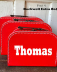 Personalized Red Cardboard Suitcases