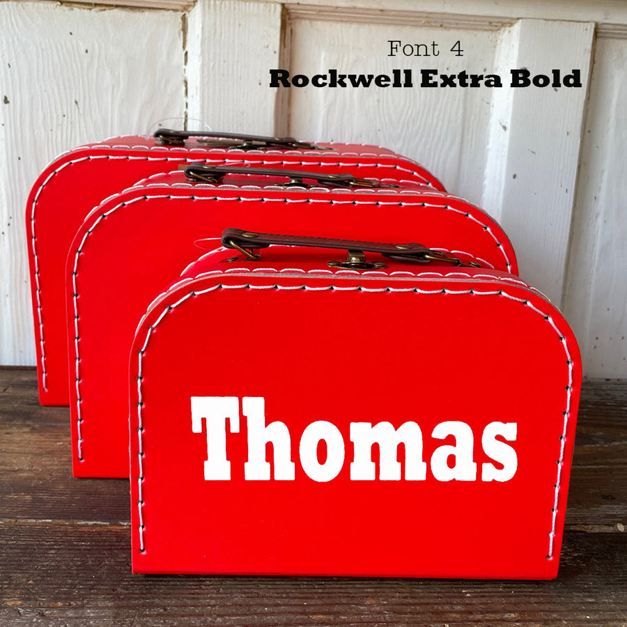 Personalized Red Cardboard Suitcases