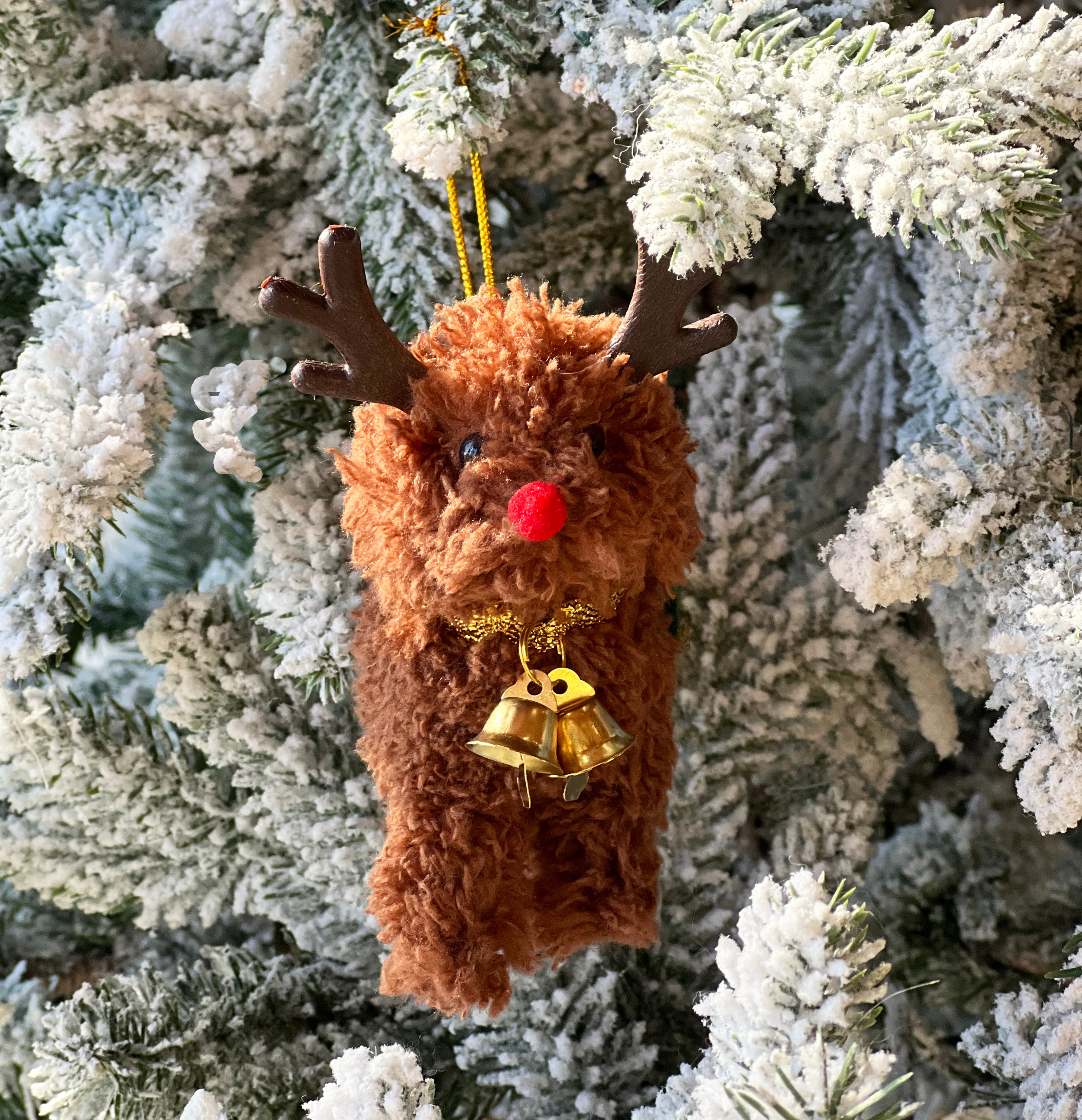 Reindeer Jingle Bells Doodle Ornament