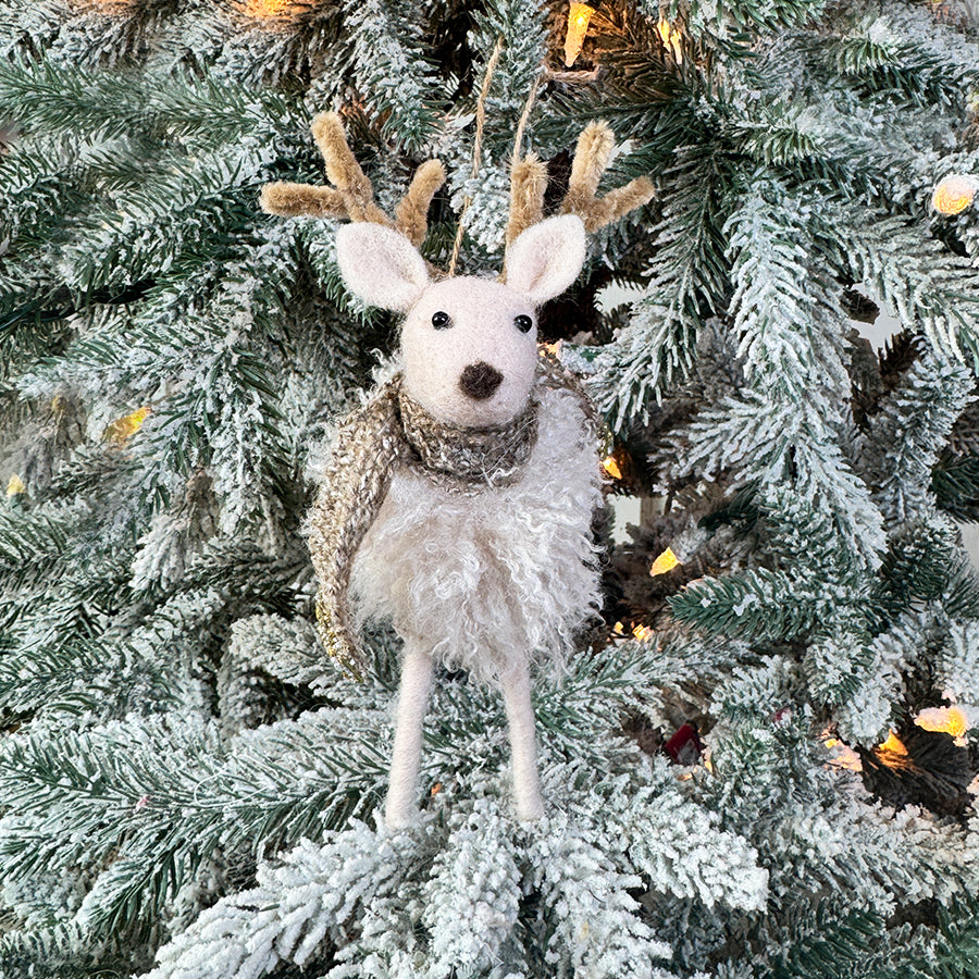 Winter Scarf Reindeer Ornament