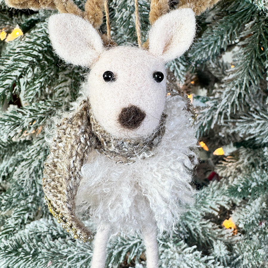 Winter Scarf Reindeer Ornament
