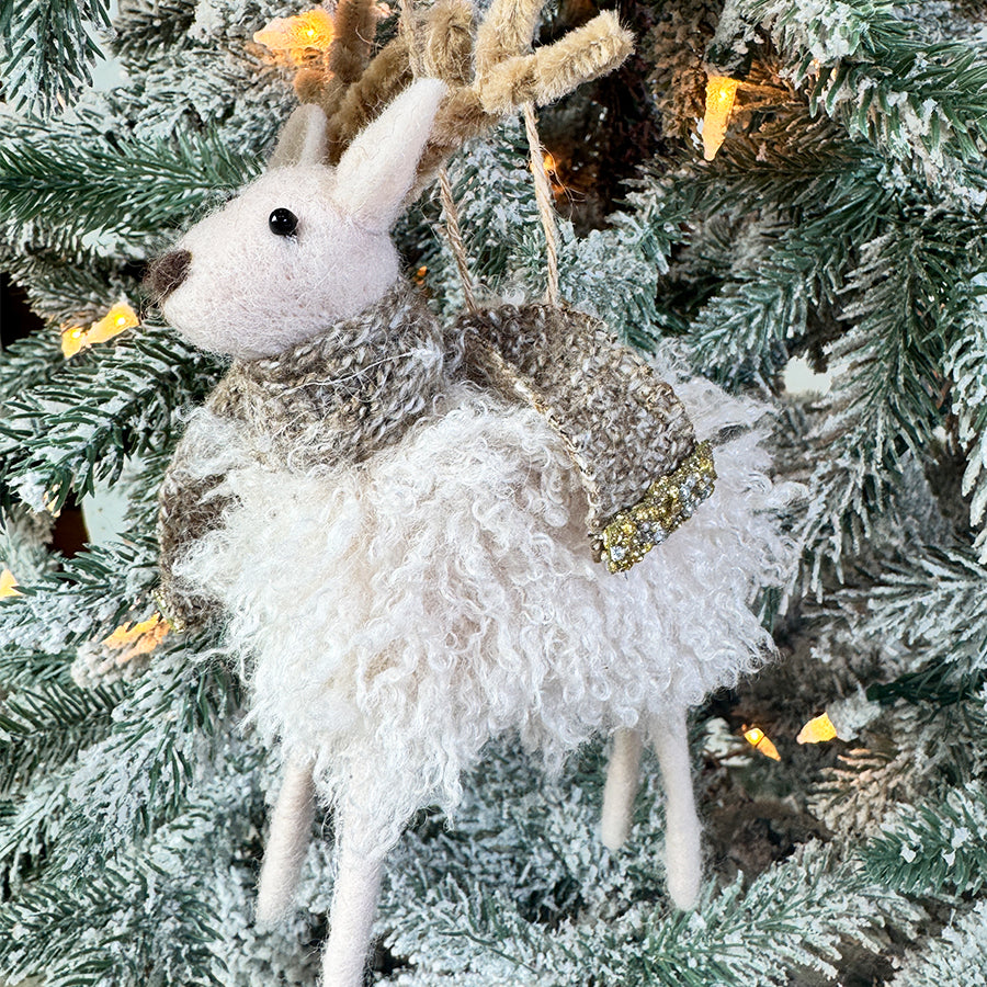 Winter Scarf Reindeer Ornament