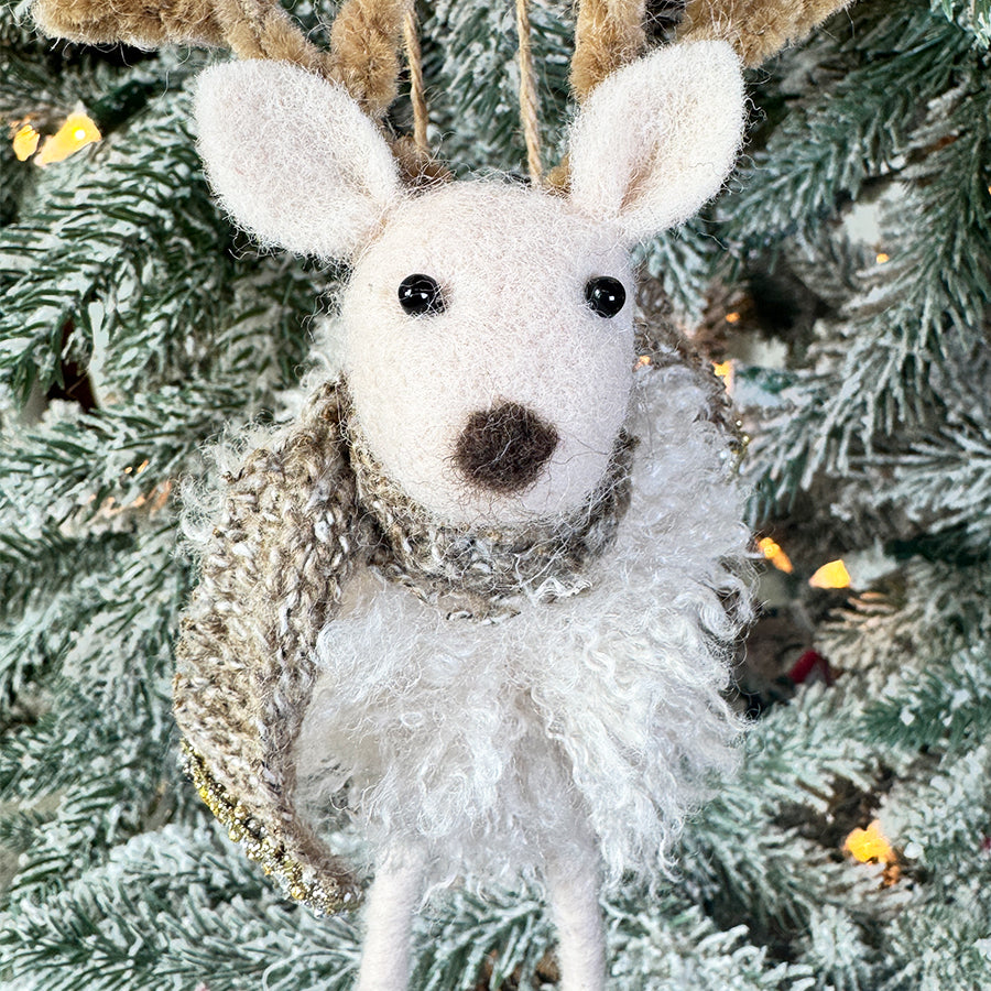 Winter Scarf Reindeer Ornament