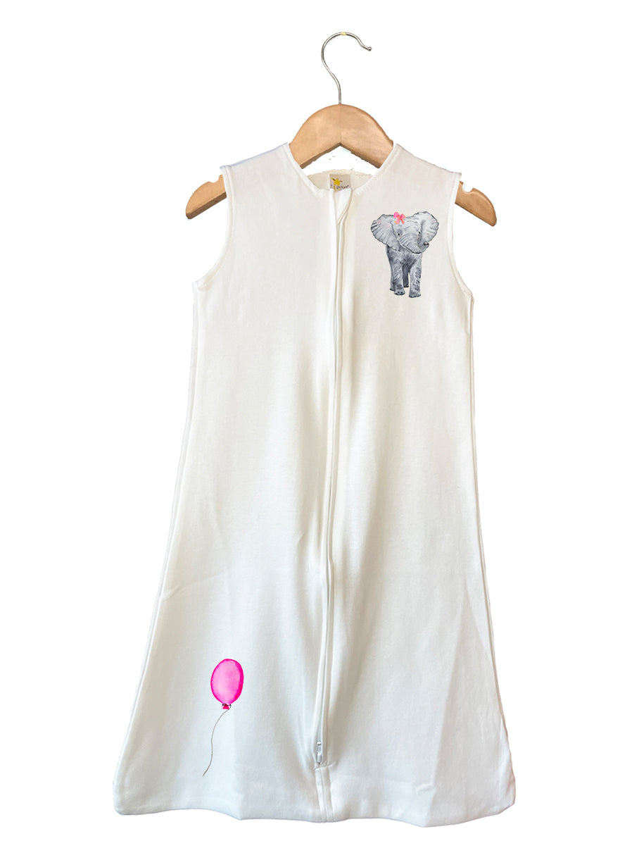 Elephant with Pink Bow Baby Sleep Sack