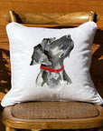 Labrador Retriever White Square Pillow With Piping