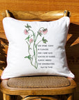 God Spoke Today In Flowers White Square Pillow with Piping