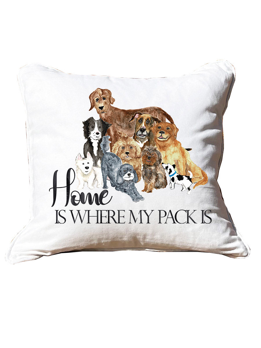Home Where My Pack Is Pillow With Piping