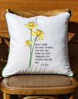 C S Lewis Shine Quote White Square Pillow with Piping