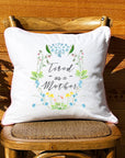 Tired As A Mother White Square Pillow with Piping