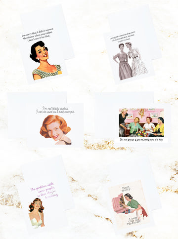 Crazy Vintage Ladies Stationery and Notecard Set