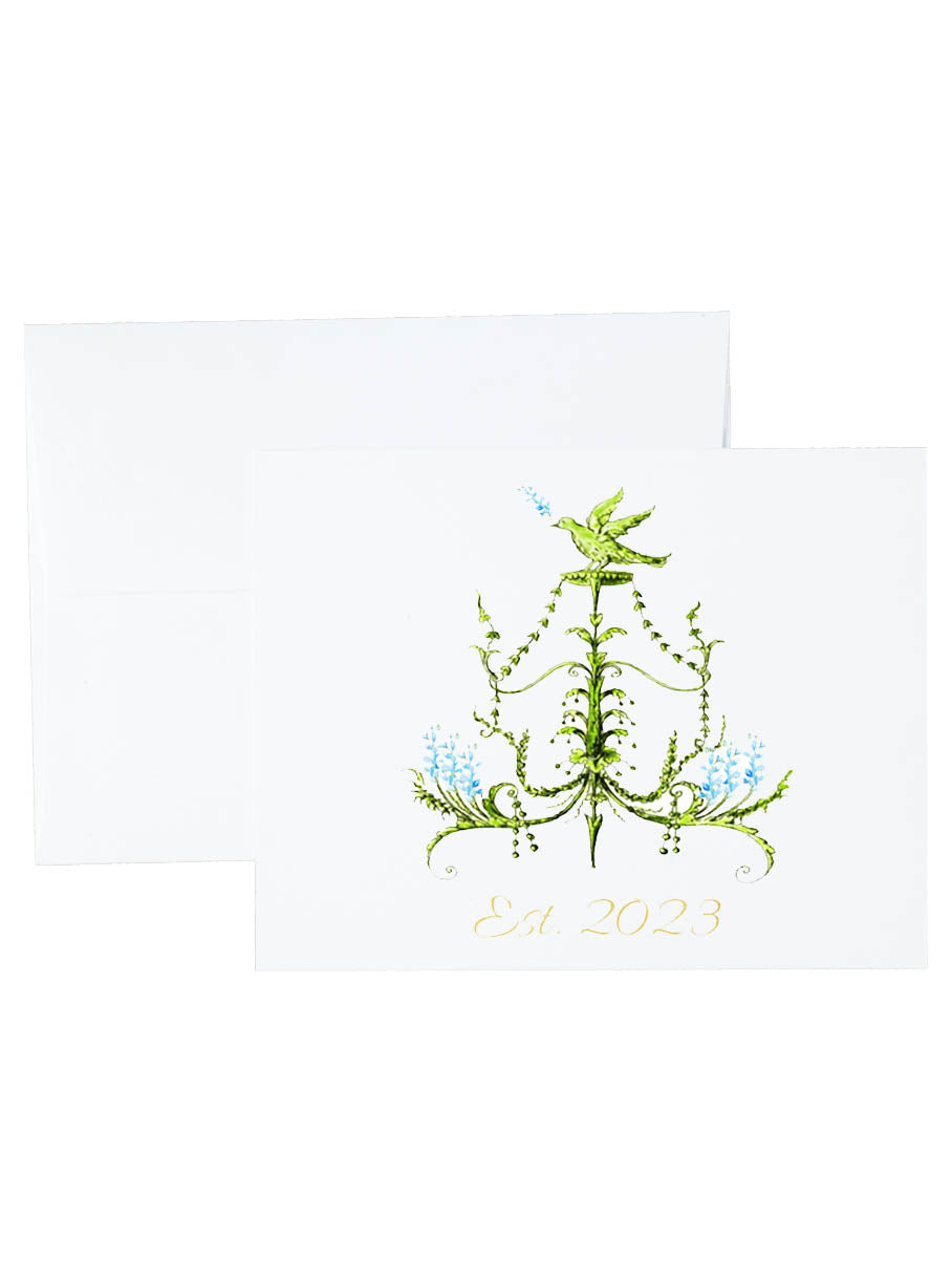 Watercolor Wedding Stationery and Notecard Set  (going to the chapel)