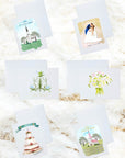 Watercolor Wedding Stationery and Notecard Set  (going to the chapel)