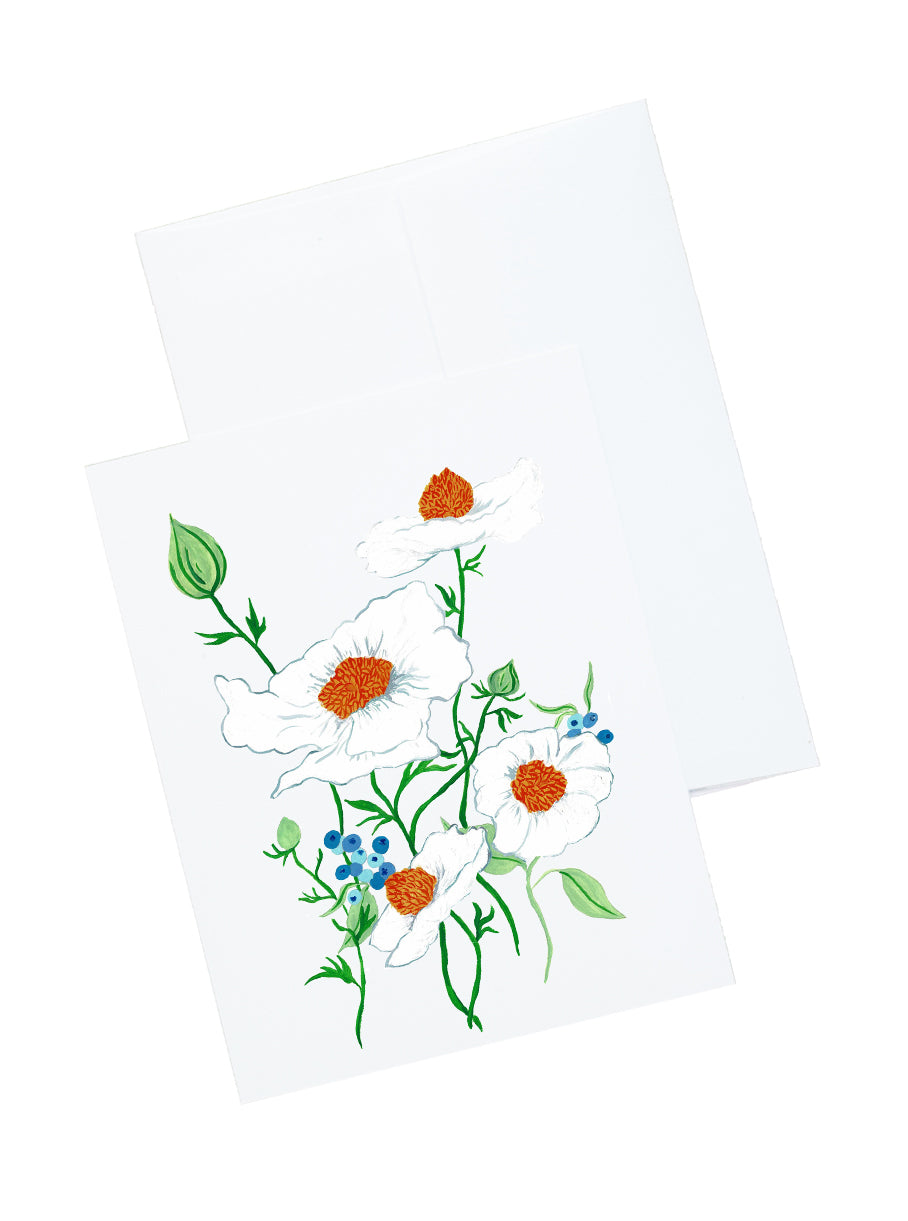 Flowers Watercolor Stationery Set and Notecard Set