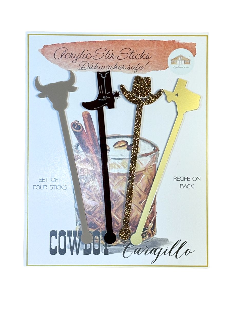 Cowboy Carajillo Texas Acrylic Stir Sticks