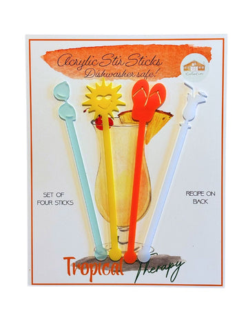 Tropical Therapy Acrylic Stir Sticks