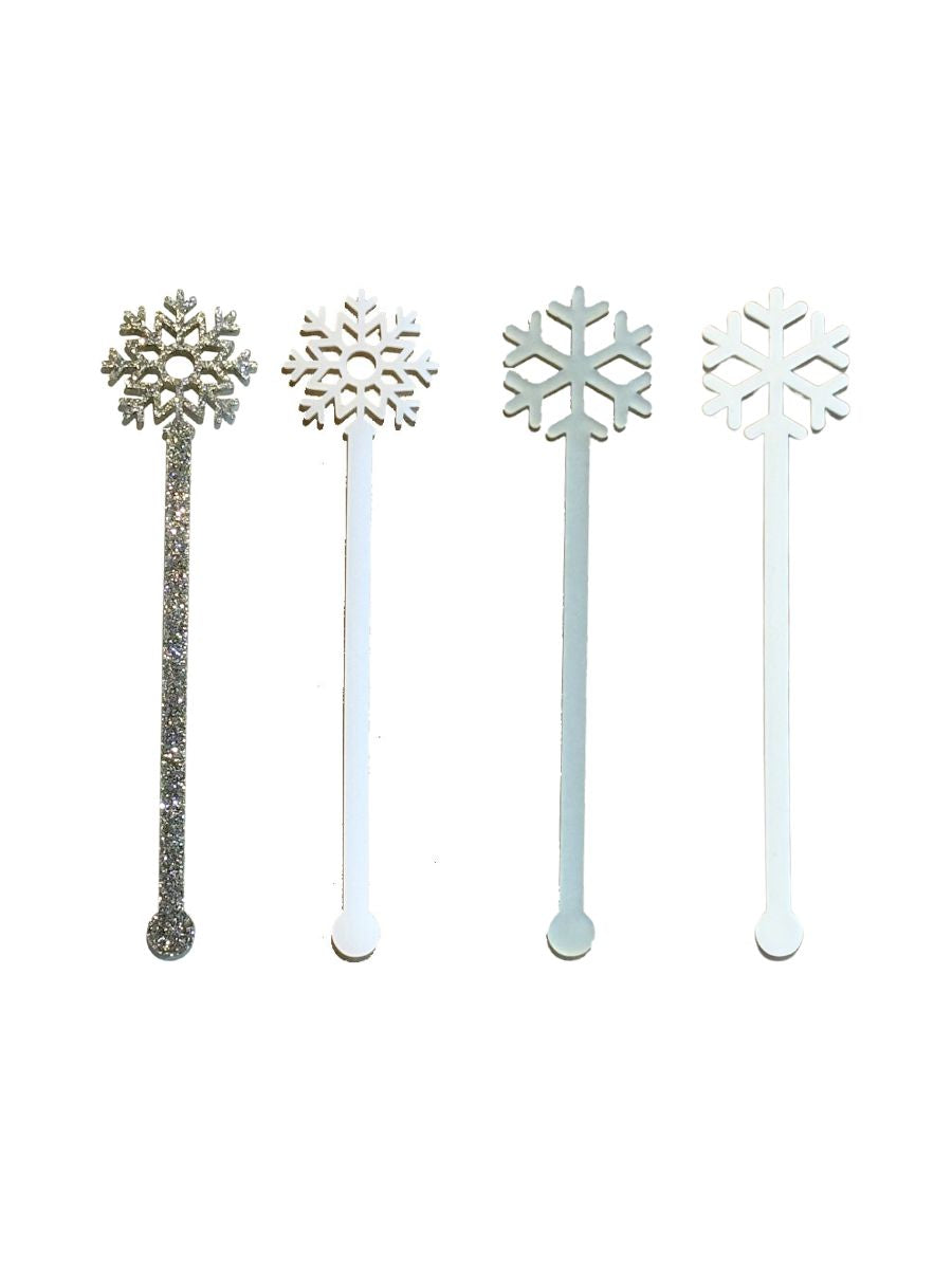 Winter Snowflake Martini Acrylic Stir Sticks