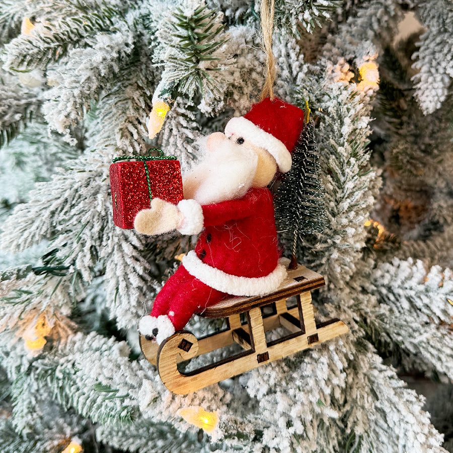 Santa Claus in Sleigh Ornament