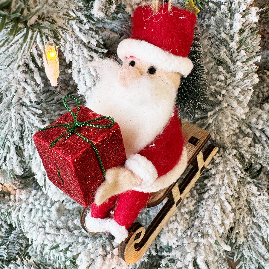 Santa Claus in Sleigh Ornament