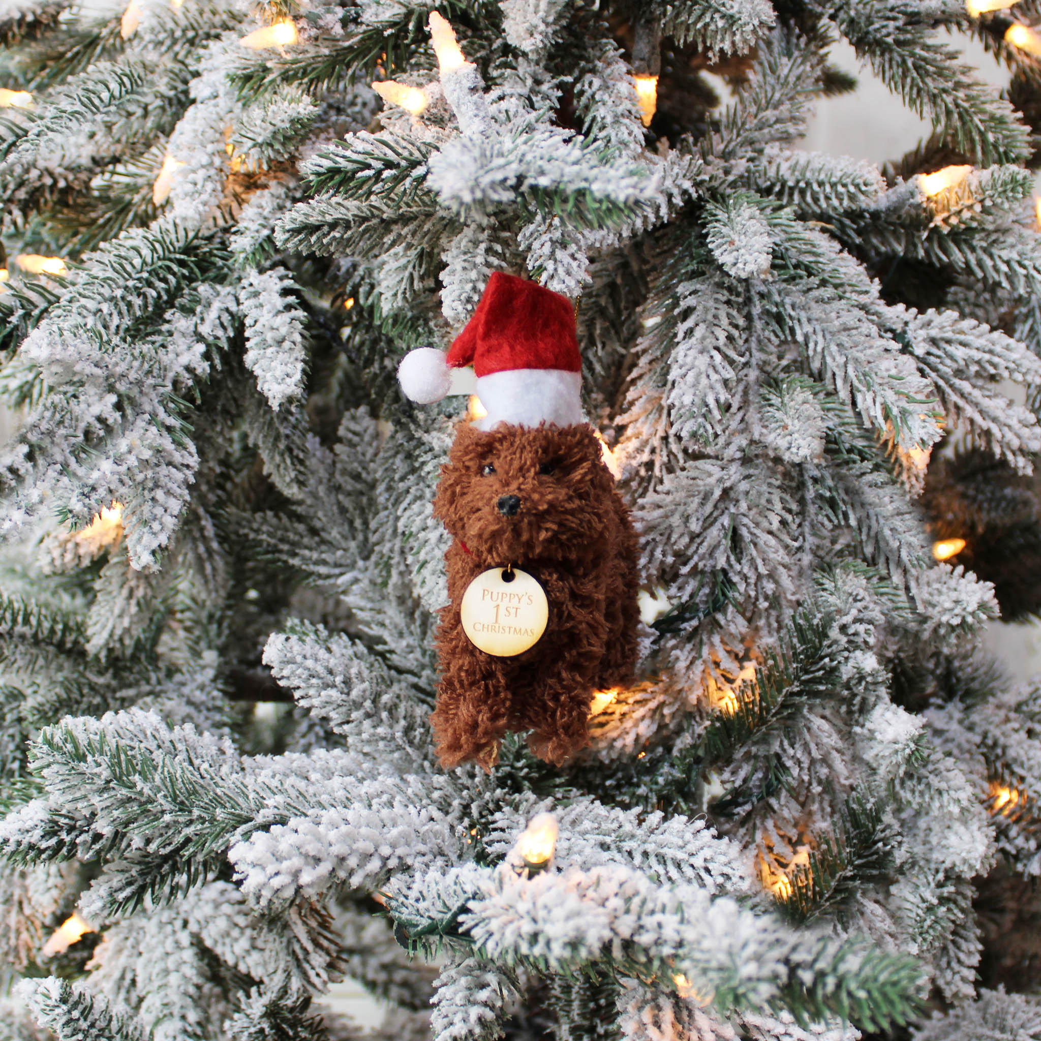 Puppy's First Christmas Doodle Dog Ornament