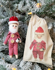 Santa Claus in Red Gingham Pajamas Ornament