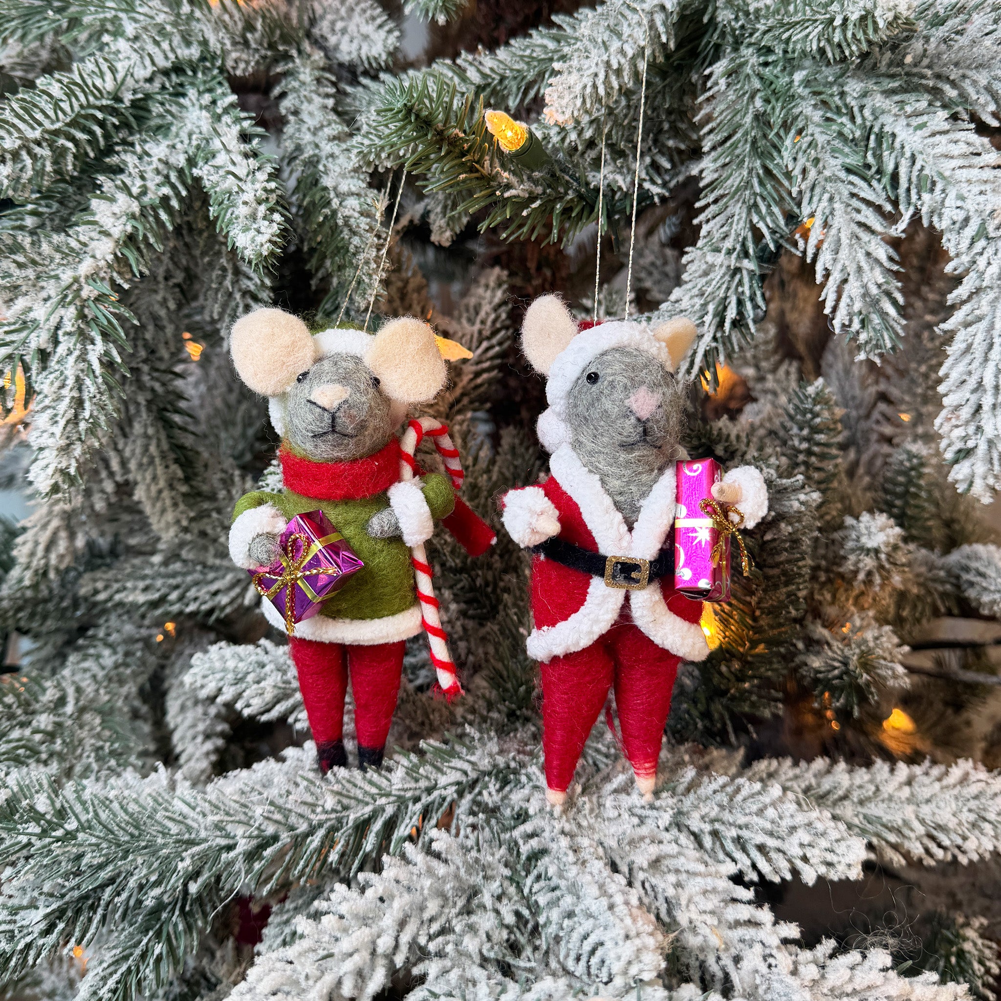 Santa Claus & Elf Mouse Ornament