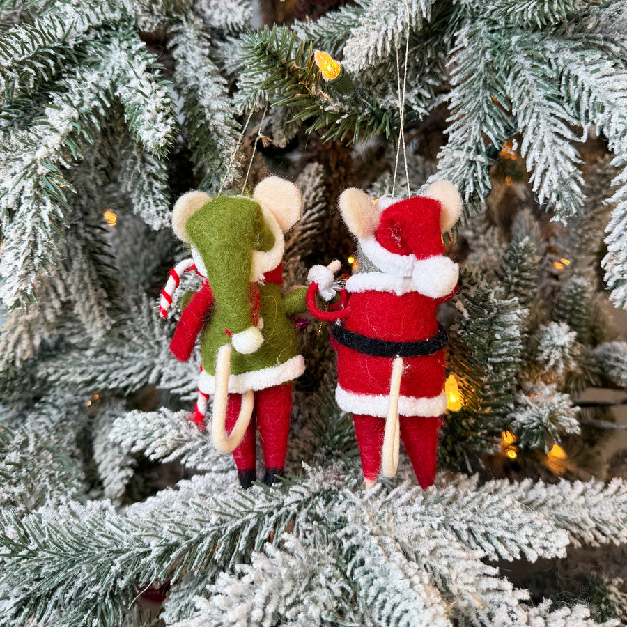 Santa Claus & Elf Mouse Ornament