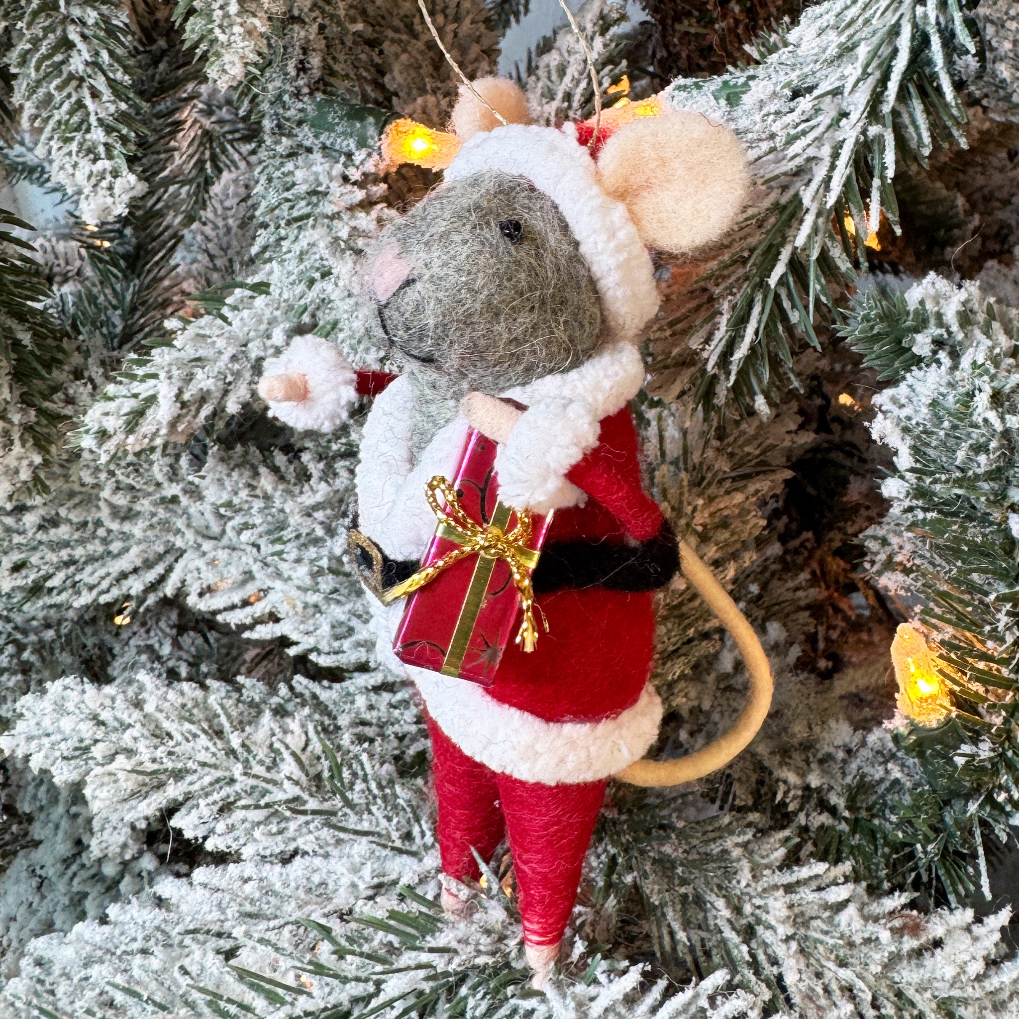 Santa Claus & Elf Mouse Ornament