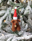Santa Curly Doodle Dog Ornament (LIMITED QUANTITIES)
