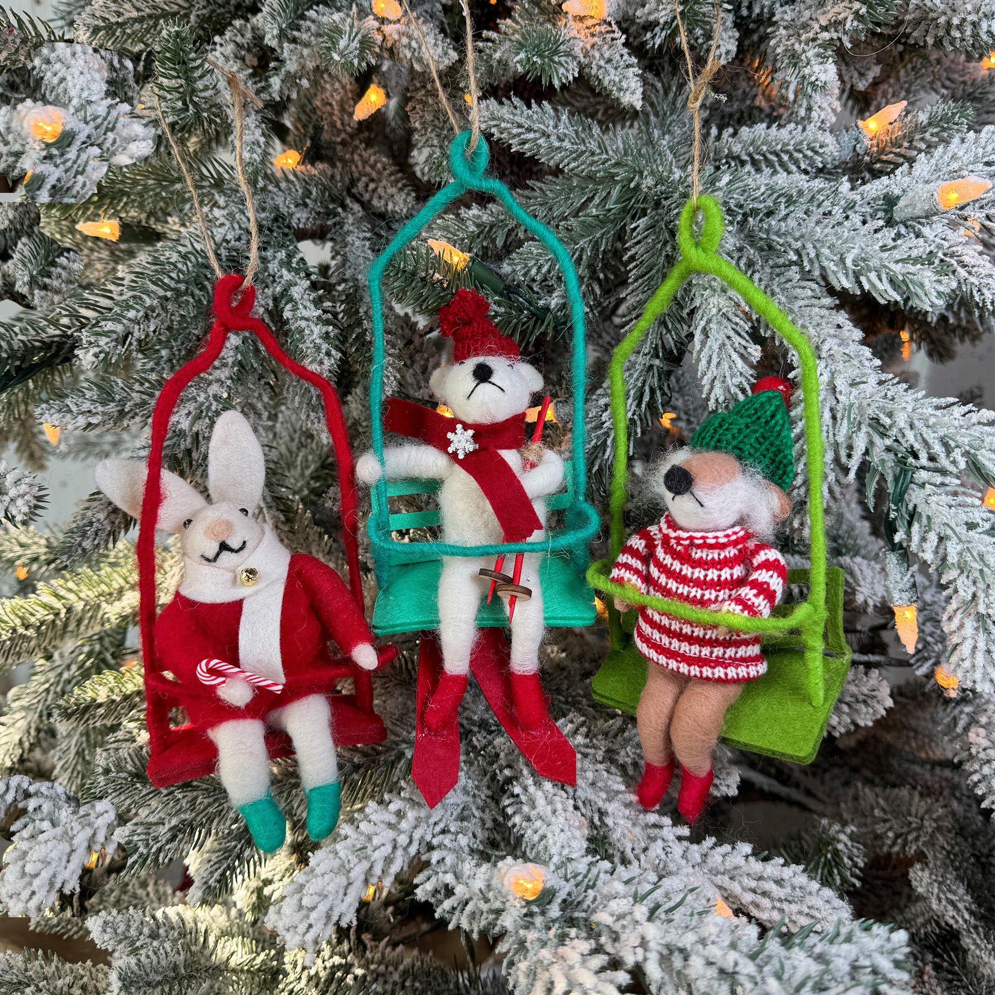 Animal on Ski Lift Ornament