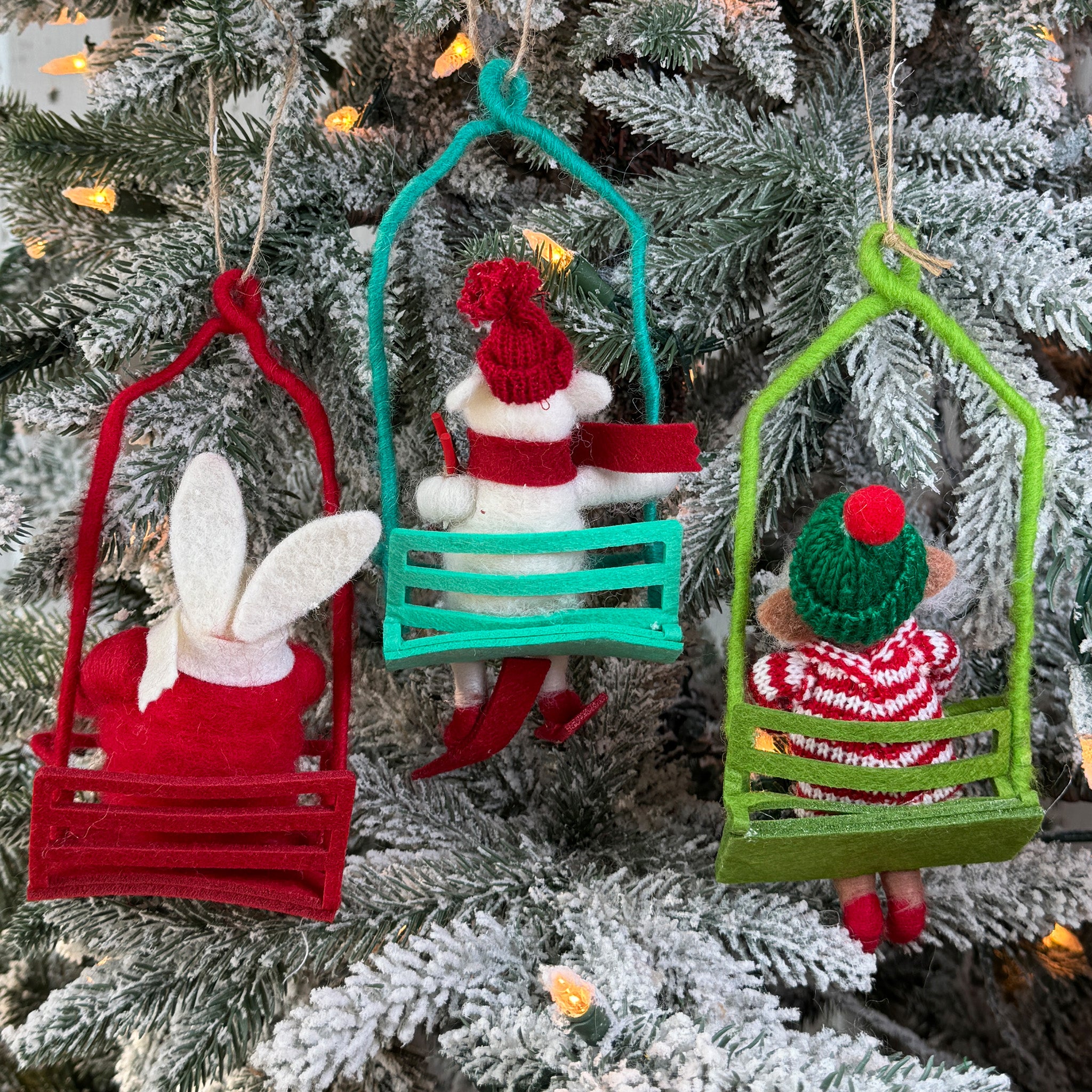 Animal on Ski Lift Ornament