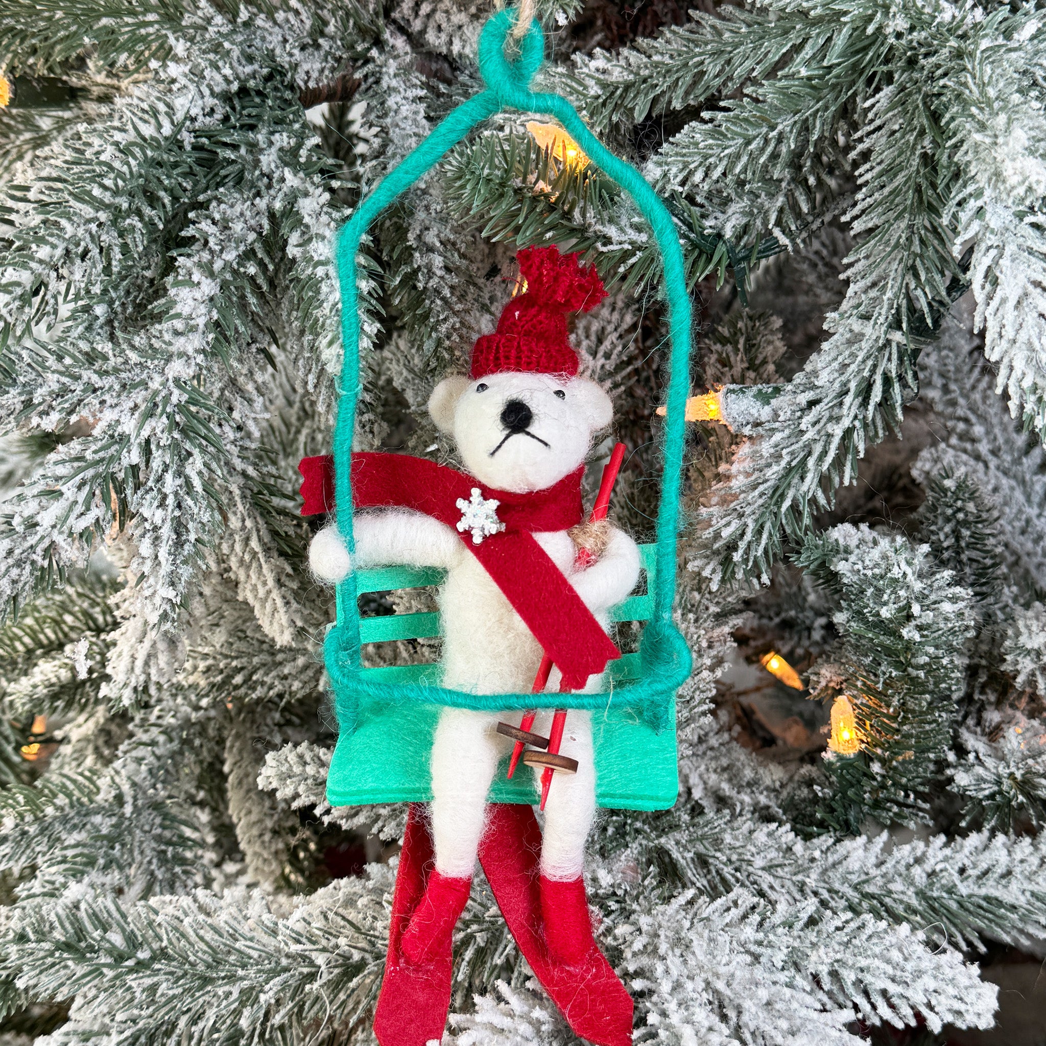 Animal on Ski Lift Ornament