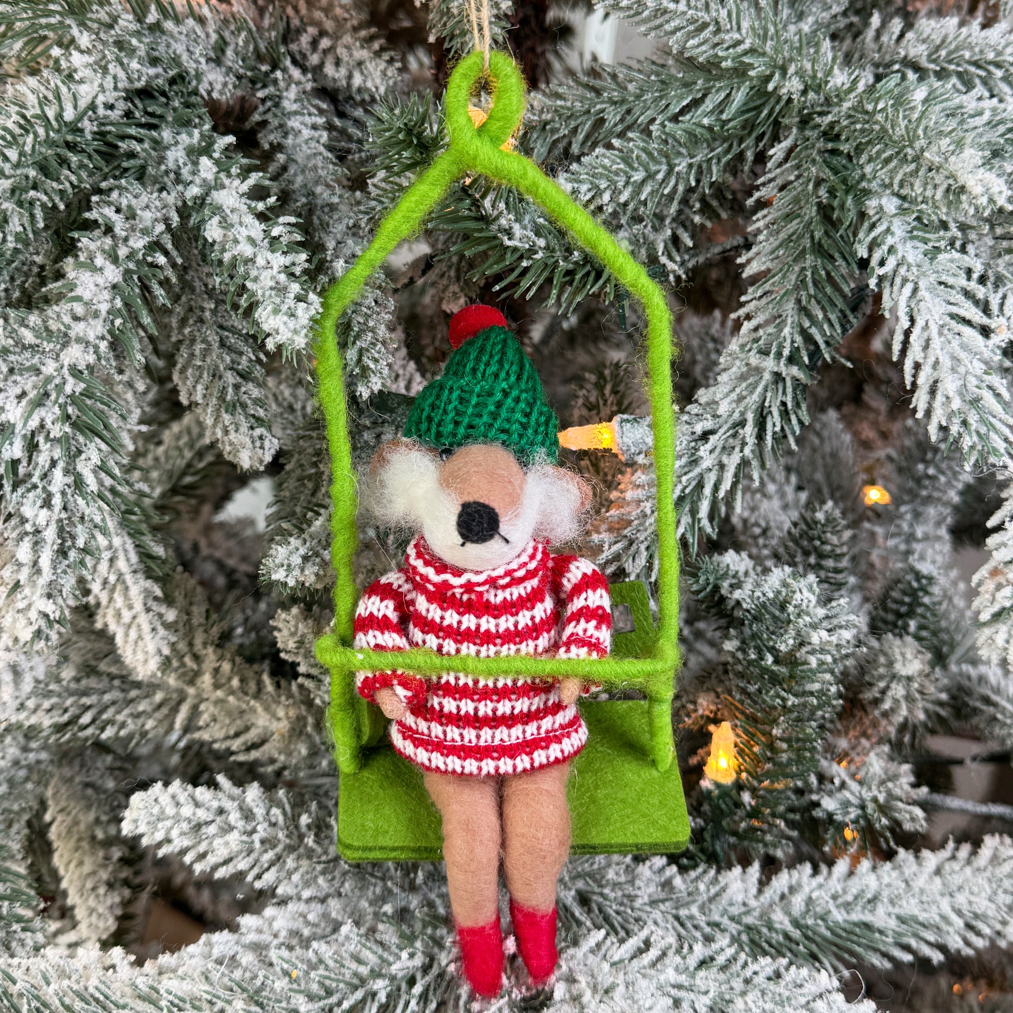 Animal on Ski Lift Ornament