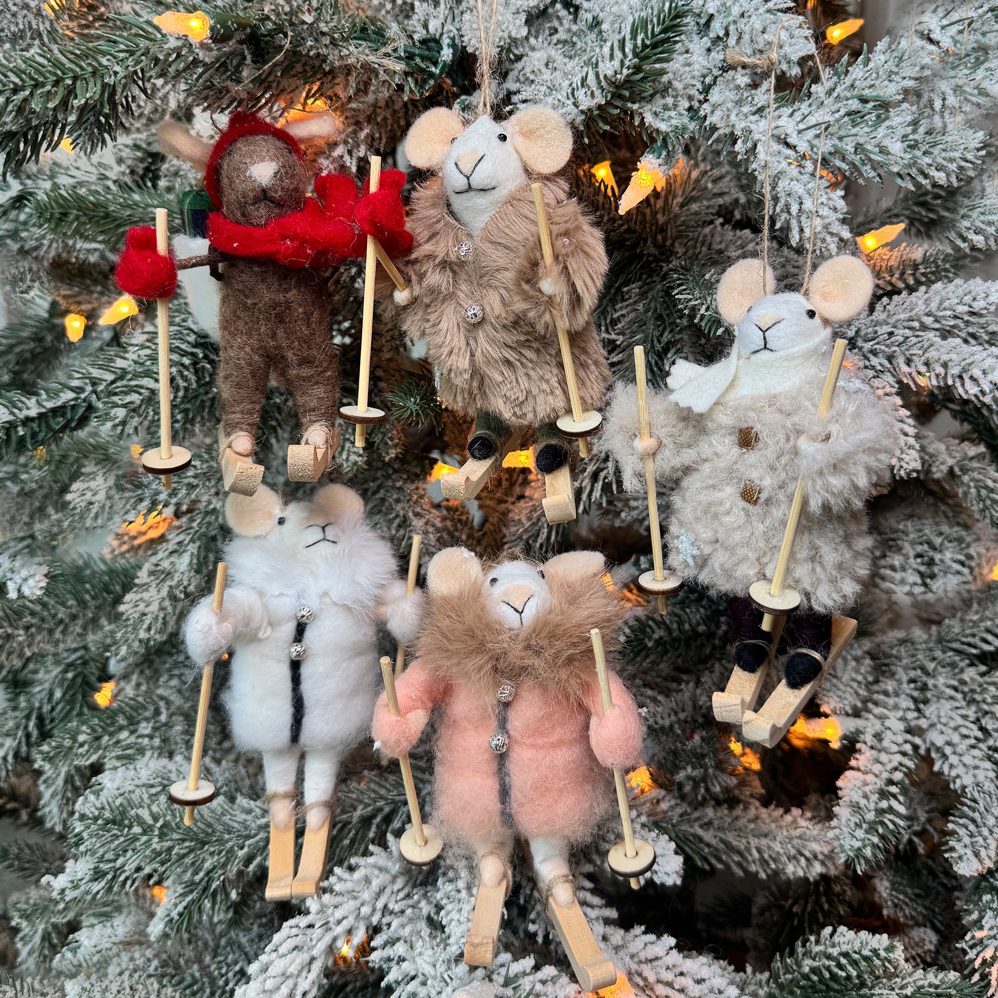 Skiing Mouse Ornament