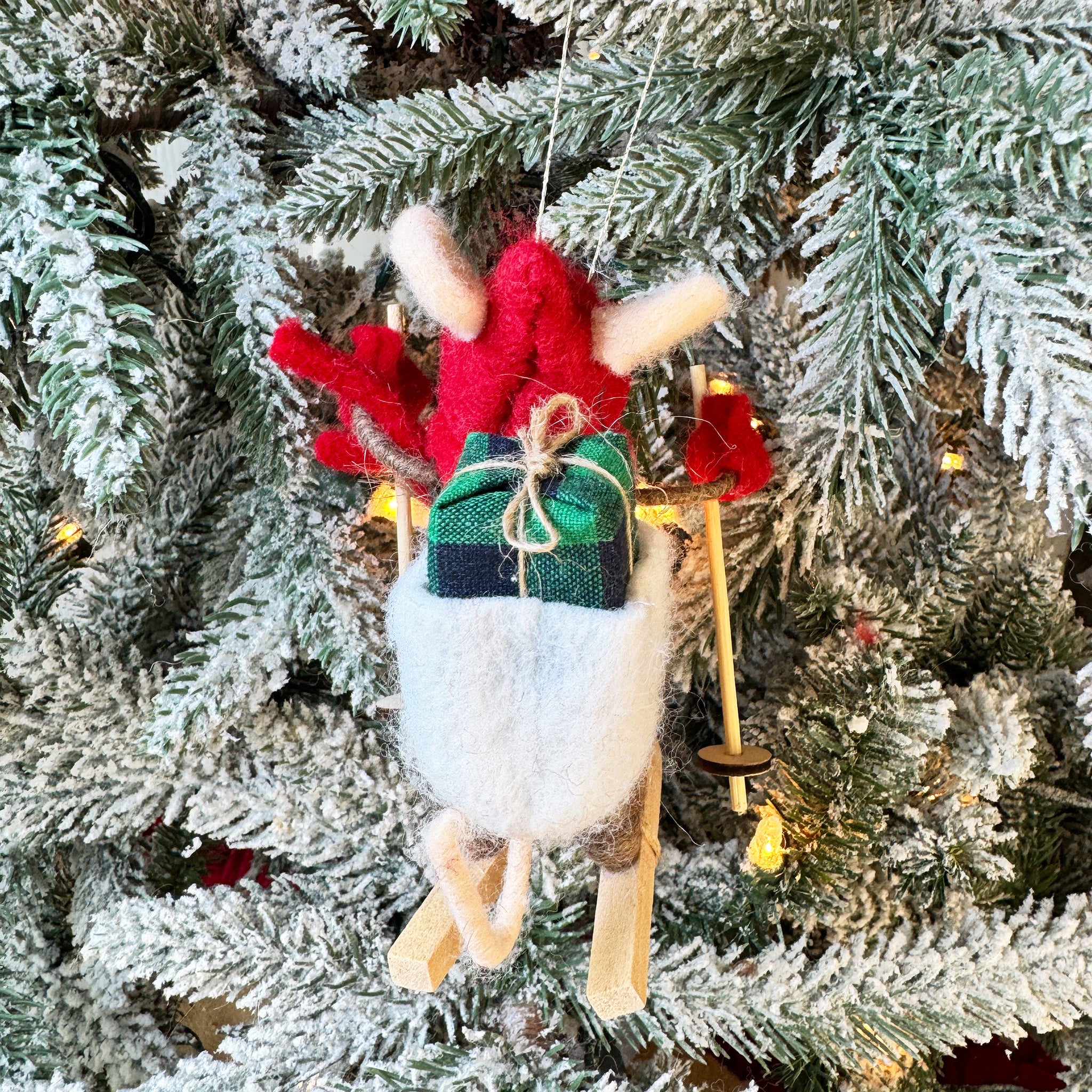 Skiing Mouse Ornament