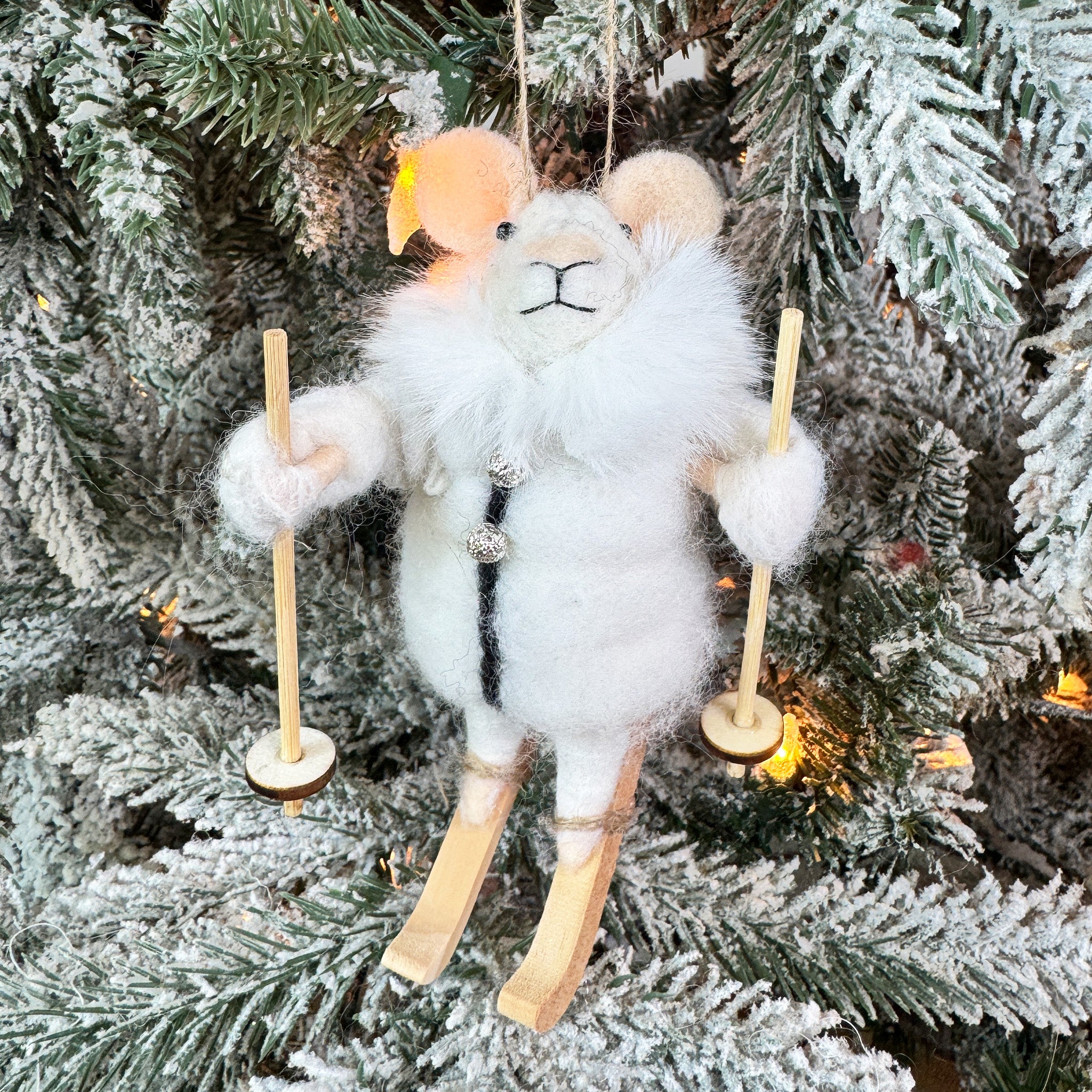 Skiing Mouse Ornament