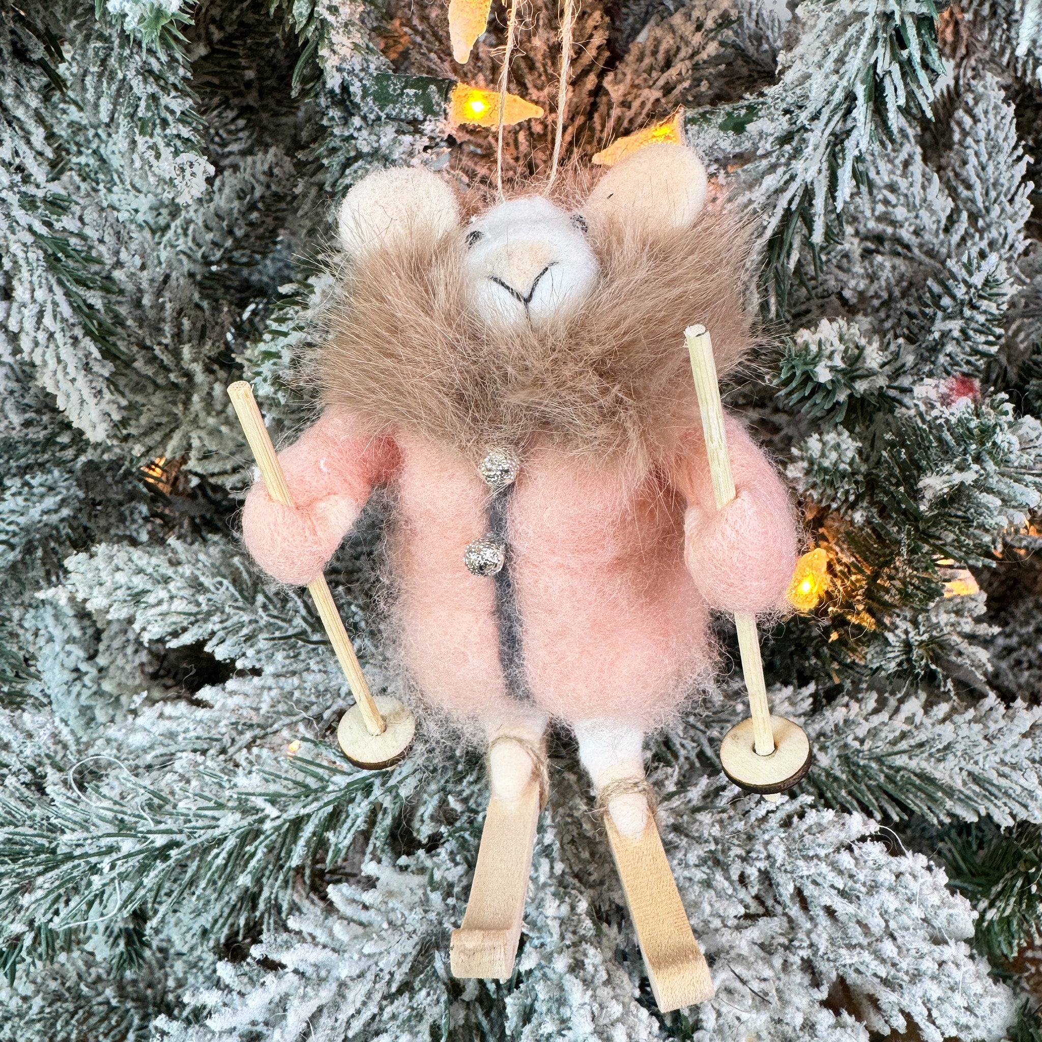 Skiing Mouse Ornament