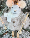 Skiing Mouse Ornament