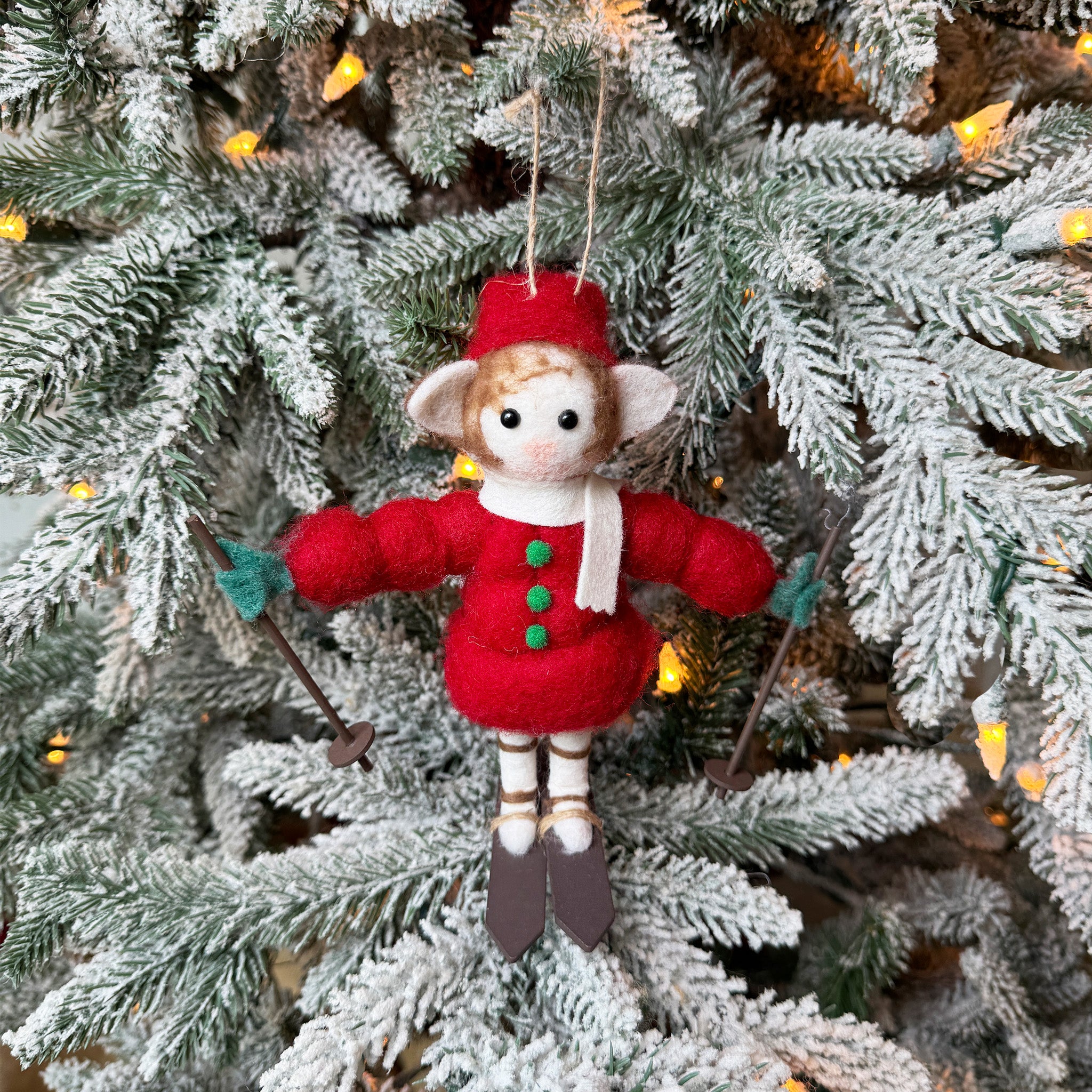 Skiing Kitty Ornament