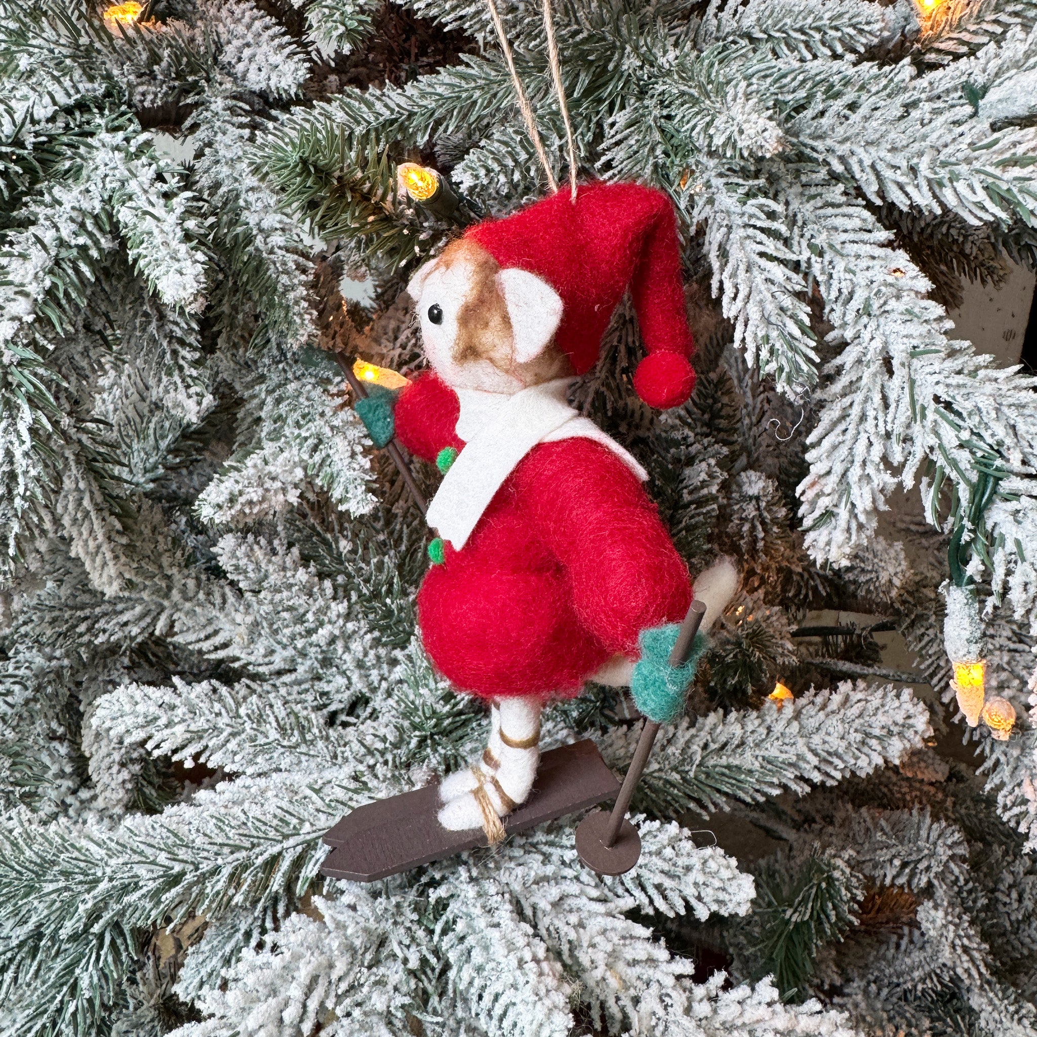 Skiing Kitty Ornament