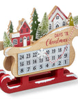 Christmas Sleigh  Countdown Sign Magnetic Snowflake Advent Decor