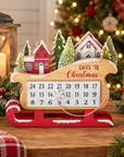 Christmas Sleigh  Countdown Sign Magnetic Snowflake Advent Decor