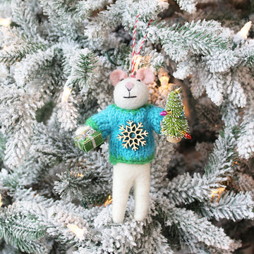 Snowflake Mice - Sweater Mice Ornament