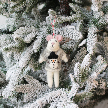 Snowman - Sweater Mice Ornament