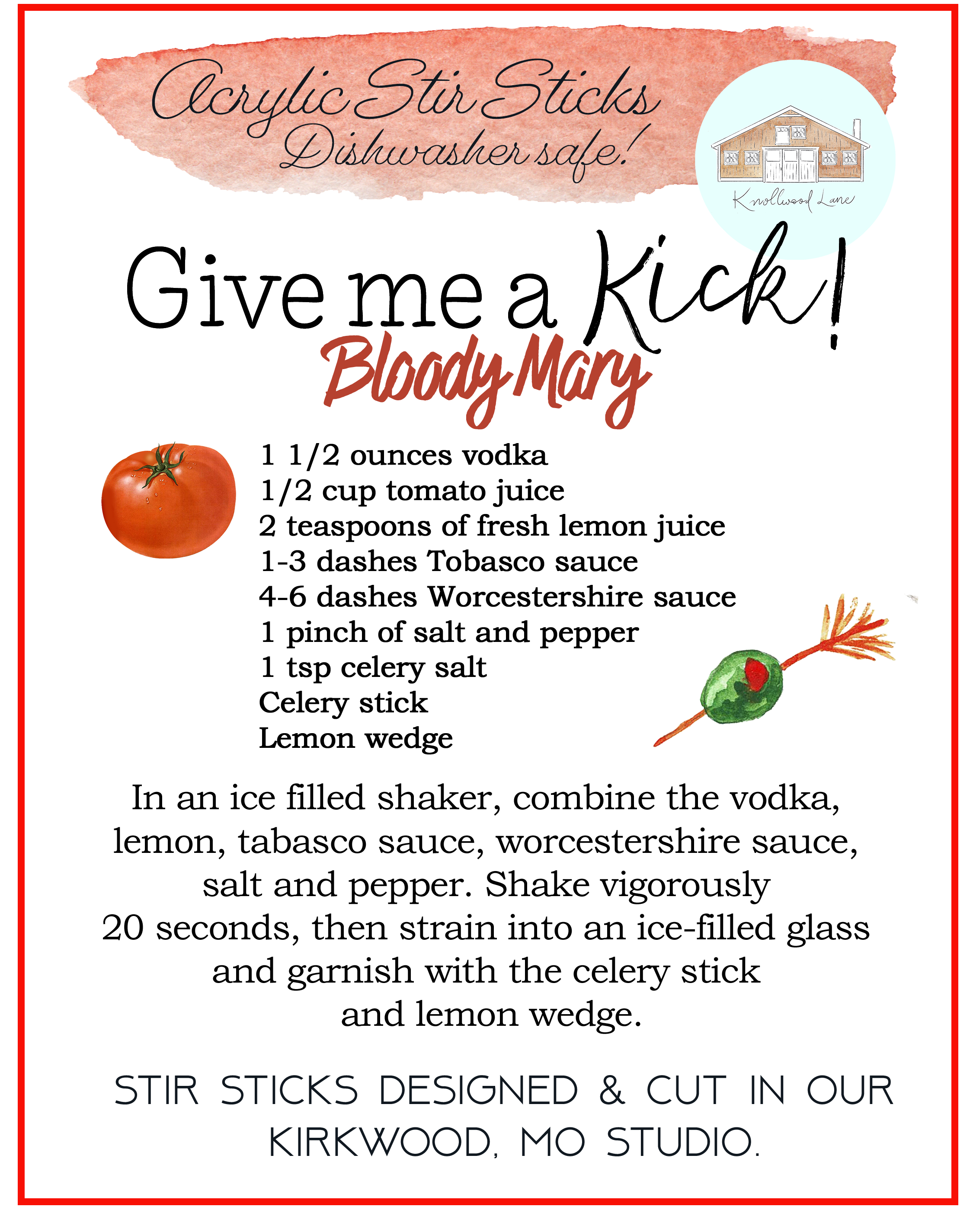 Give Me A Kick STL City Acrylic Stir Sticks